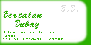 bertalan dubay business card